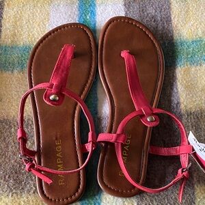 Rampage red T-Strap Leather Sandals